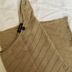 BEBE gold sparkly mini dress one shoulder